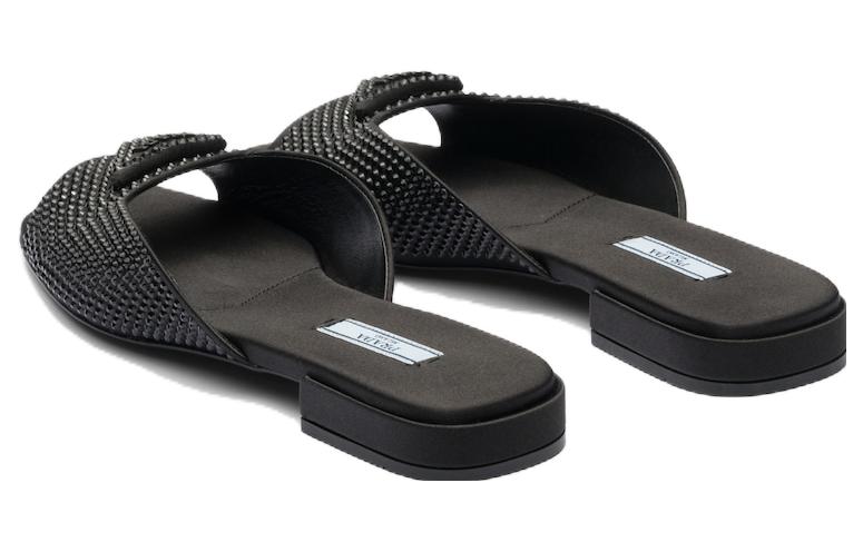 (W) Prada Slip-On Fashion Slides 'Black' 圖 4