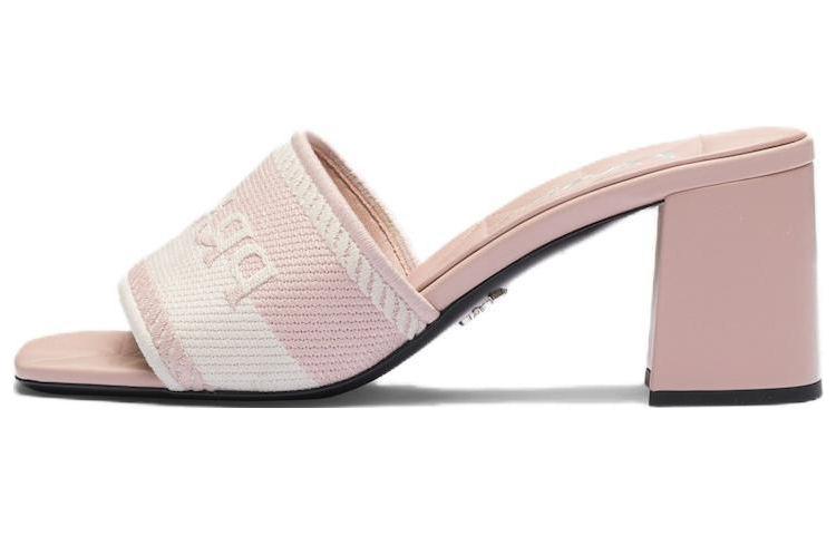 (W) Prada Slip-On High Heel Fashion Slide 'Pink'