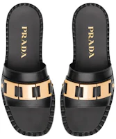 Purchase PRADA 小牛皮套腳圓頭時尚涼拖 女款 黑色