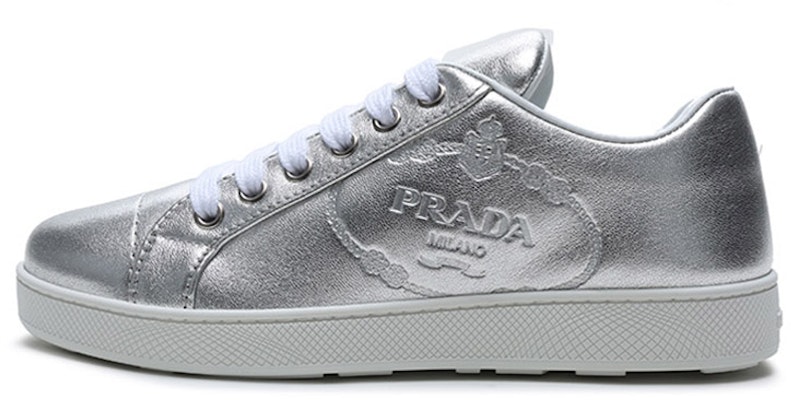 Womens silver 2025 prada sneakers