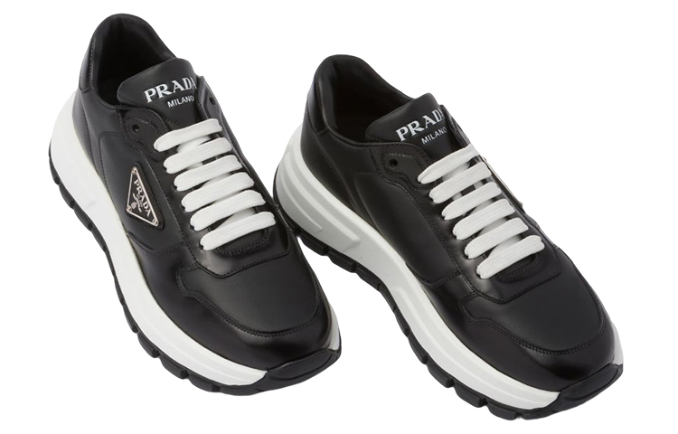Shop (W) Prada Sneakers Low-Top 'Tali Logo Kulit Hitam' 1E804M_3LKI_F0632_F_045