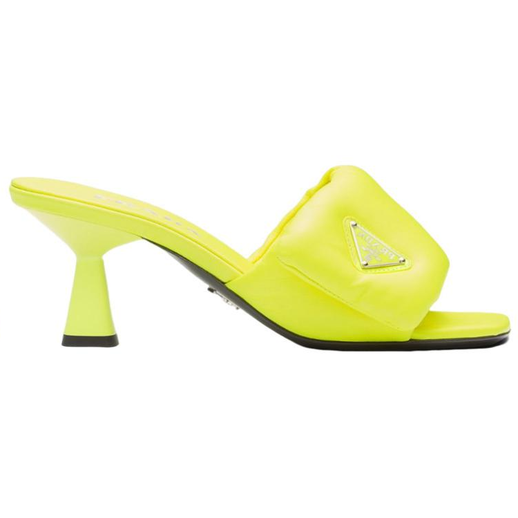 (W) Prada Soft Leather Chunky Heel Fashion Slide 'Yellow' 圖 2