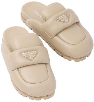 (Women) Prada Soft Padded 20mm Sabots Desert Beige Nappa Leather 1S084N_2DL8_F0F24_F_020 Lookbook (Women) Prada Soft Padded 20mm Sabots Desert Beige Nappa Leather 1S084N_2DL8_F0F24_F_020