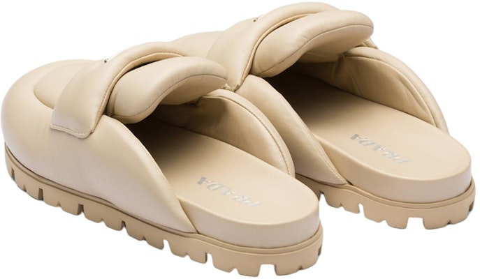 (Women) Prada Soft Padded 20mm Sabots Desert Beige Nappa Leather 1S084N_2DL8_F0F24_F_020 Shop (Women) Prada Soft Padded 20mm Sabots Desert Beige Nappa Leather 1S084N_2DL8_F0F24_F_020