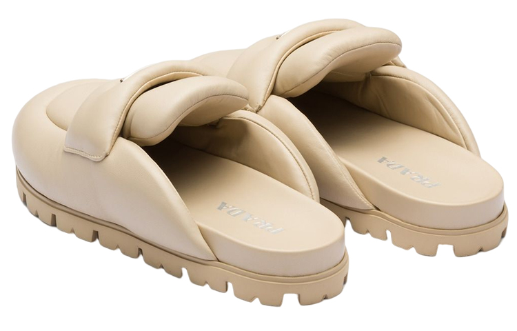 Shop (W) Prada Sandal Empuk Kulit Nappa Beige Padang Pasir 20mm 1S084N_2DL8_F0F24_F_020