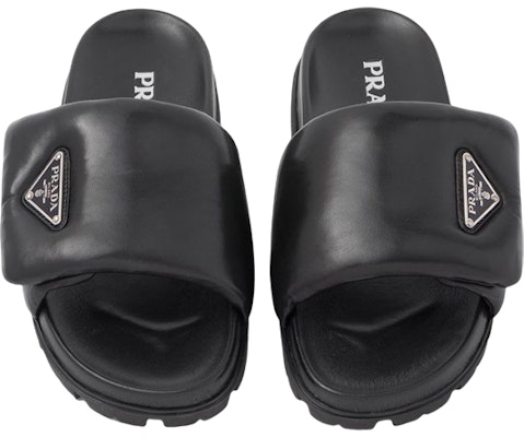 (Women) Prada Soft Padded 20mm Slide Sandal Black Nappa Leather 1XX648_2DL8_F0002_F_020 Lookbook (Women) Prada Soft Padded 20mm Slide Sandal Black Nappa Leather 1XX648_2DL8_F0002_F_020