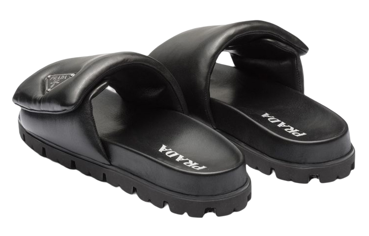 Shop (W) 普拉达黑色纳帕皮革软垫20mm拖鞋沙滩鞋 1XX648_2DL8_F0002_F_020