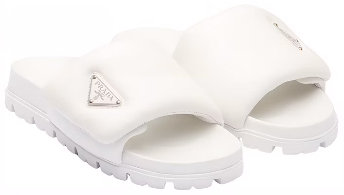 (Women) Prada Soft Padded 20mm Slide Sandal White Nappa Leather 1XX648_2DL8_F0009_F_020 Order (Women) Prada Soft Padded 20mm Slide Sandal White Nappa Leather 1XX648_2DL8_F0009_F_020