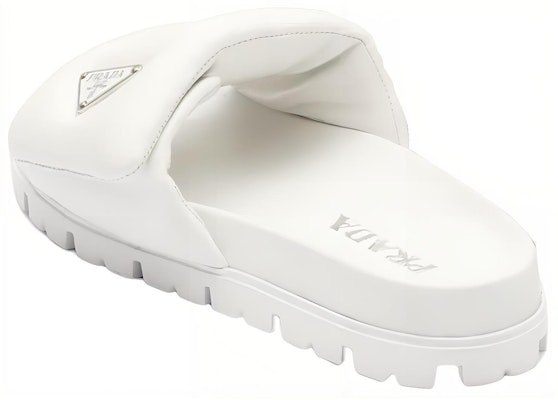 (Women) Prada Soft Padded 20mm Slide Sandal White Nappa Leather 1XX648_2DL8_F0009_F_020 Purchase (Women) Prada Soft Padded 20mm Slide Sandal White Nappa Leather 1XX648_2DL8_F0009_F_020