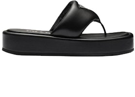 (W) Sandal Wedges Prada Hitam Kulit Nappa 35mm Lembut Padded Thong 1YZ043_2DL8_F0002_F_035 Order (W) Sandal Wedges Prada Hitam Kulit Nappa 35mm Lembut Padded Thong 1YZ043_2DL8_F0002_F_035