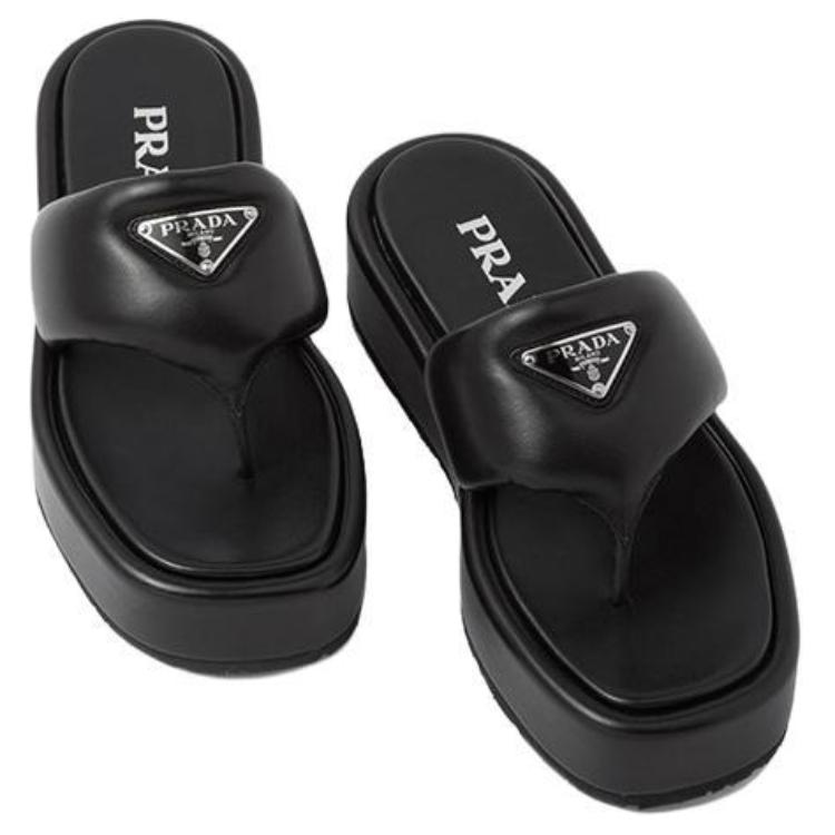 Lookbook (W) 프라다 소프트 패딩 35mm 웨지 샌들 (블랙) 1YZ043_2DL8_F0002_F_035