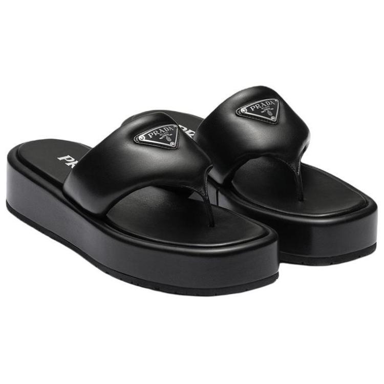 Shop (W) 프라다 소프트 패딩 35mm 웨지 샌들 (블랙) 1YZ043_2DL8_F0002_F_035