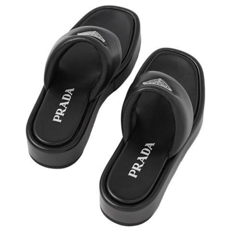 Purchase (W) 프라다 소프트 패딩 35mm 웨지 샌들 (블랙) 1YZ043_2DL8_F0002_F_035