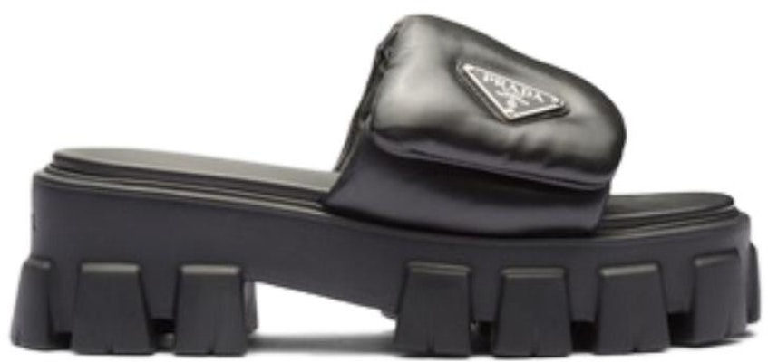 (Women) Prada Soft Padded 55mm Strap Sandals Black Nappa Leather 1XX661_2DL8_F0002_F_055 Order (Women) Prada Soft Padded 55mm Strap Sandals Black Nappa Leather 1XX661_2DL8_F0002_F_055