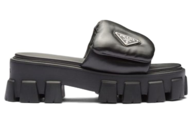 Order (W) プラダ ソフトパッド 55mm ナッパレザー サンダル (黒) 1XX661_2DL8_F0002_F_055