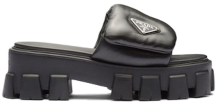 PRADA 皮革 Logo 標誌 時尚涼拖 女款 黑色 Order PRADA 皮革 Logo 標誌 時尚涼拖 女款 黑色