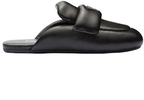 PRADA 皮革 徽標 平底 時尚涼拖 女款 黑色 Order PRADA 皮革 徽標 平底 時尚涼拖 女款 黑色