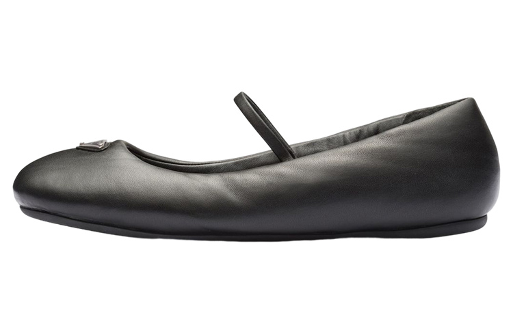 (W) Prada Soft Padded Ballerinas Flats Black Nappa Leather