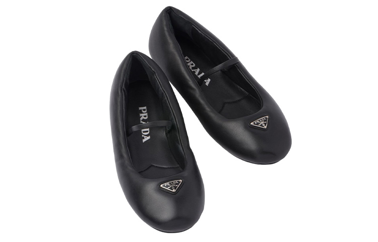 (W) Prada Soft Padded Ballerinas Flats Black Nappa Leather 圖 3