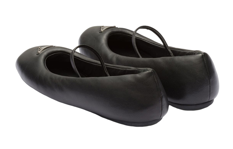 (W) Prada Soft Padded Ballerinas Flats Black Nappa Leather 圖 4