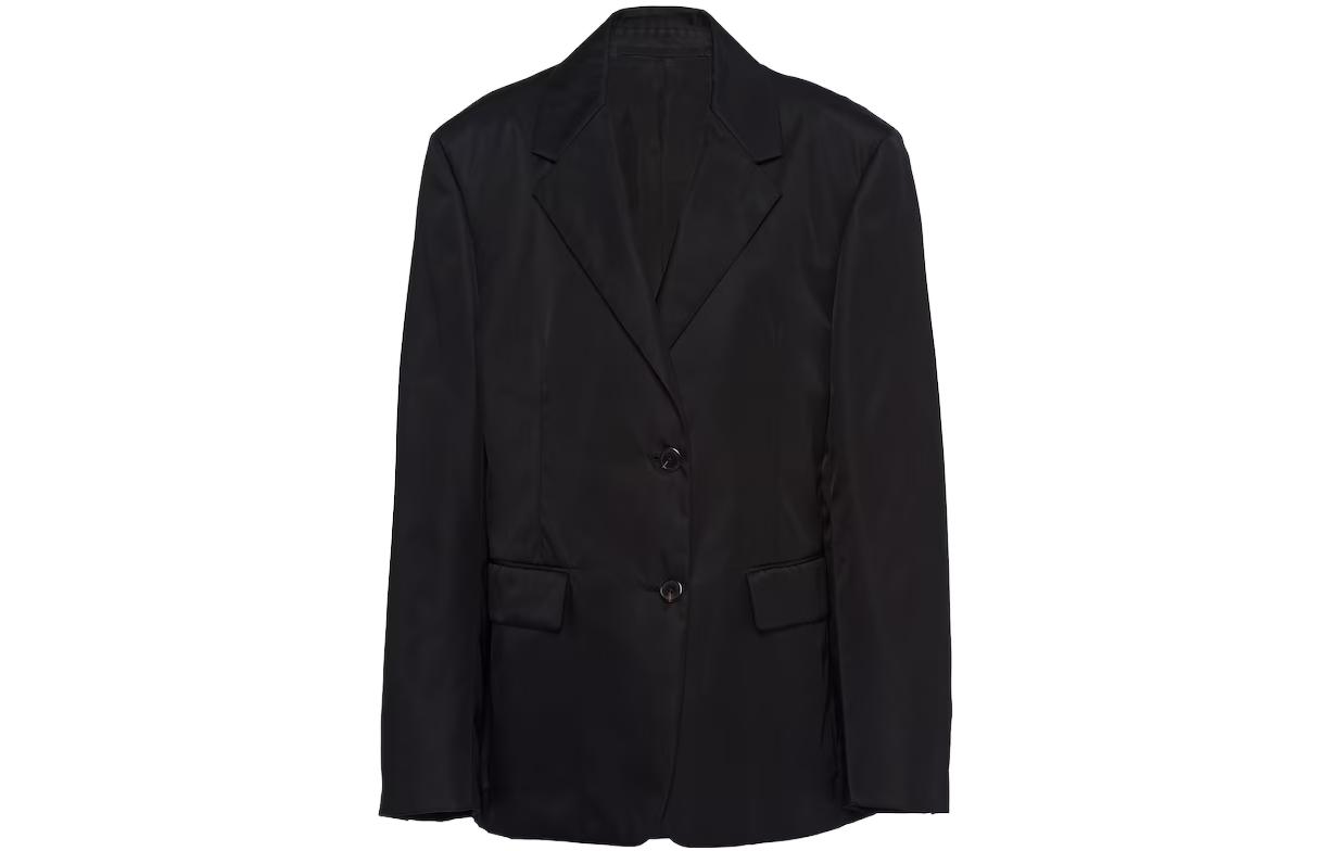 (Women) Prada Solid Black Single-Breasted Slim Fit Long Sleeve Jacket 270101-1WQ8-F0002-S-232