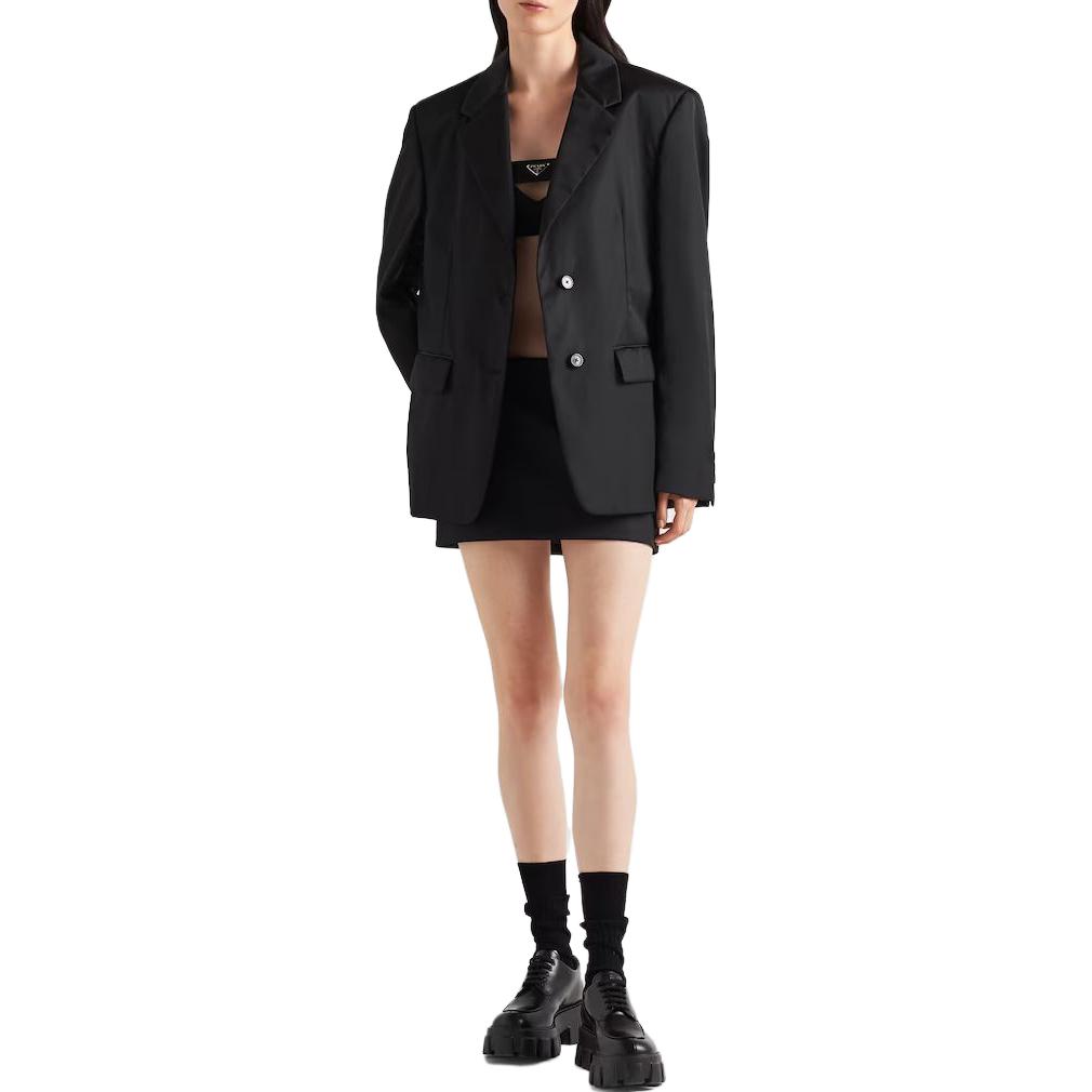 Lookbook (W) Prada 全黑單排扣修身長袖夾克 270101-1WQ8-F0002-S-232