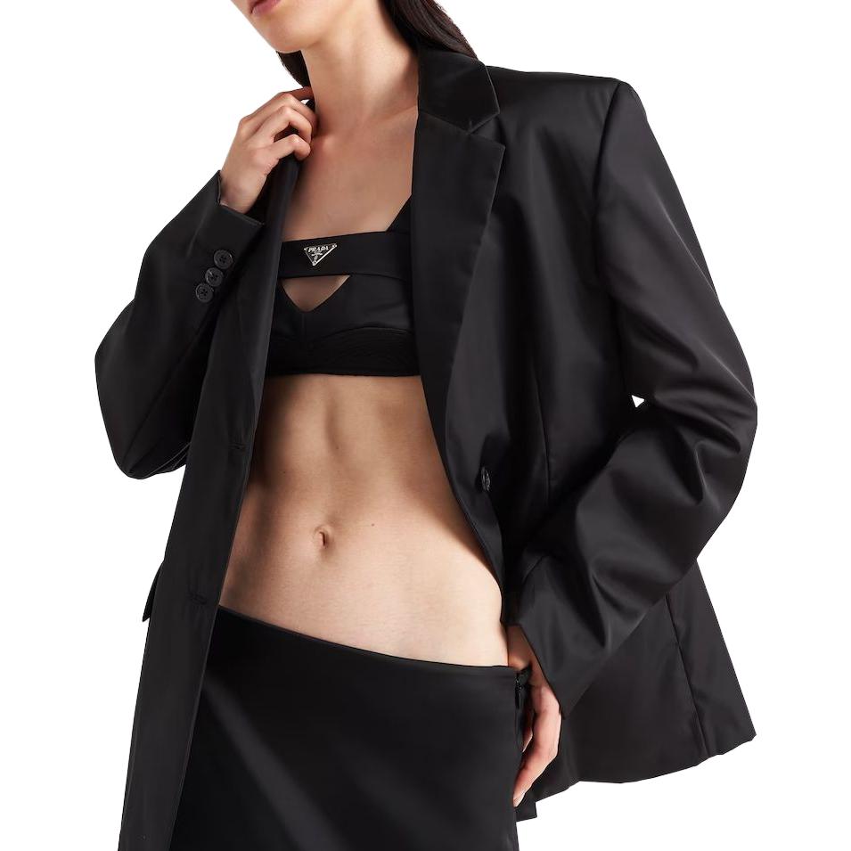 Purchase (W) Prada 全黑單排扣修身長袖夾克 270101-1WQ8-F0002-S-232