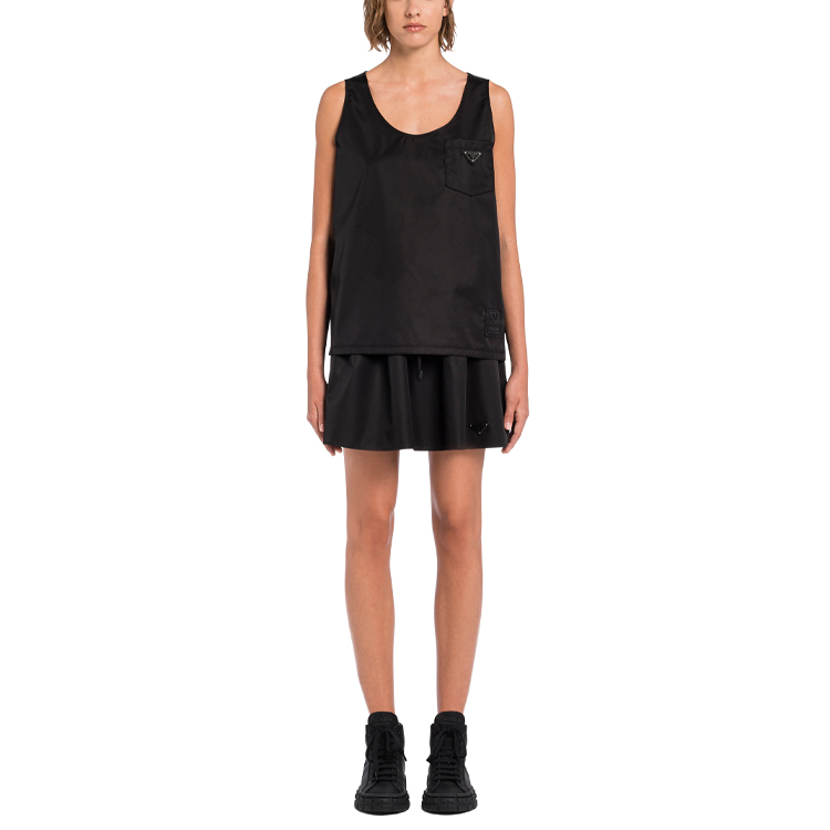 Lookbook (W) PRADA Top de Punto Negro de Color Sólido 139683-1YOA-F0002-S-202