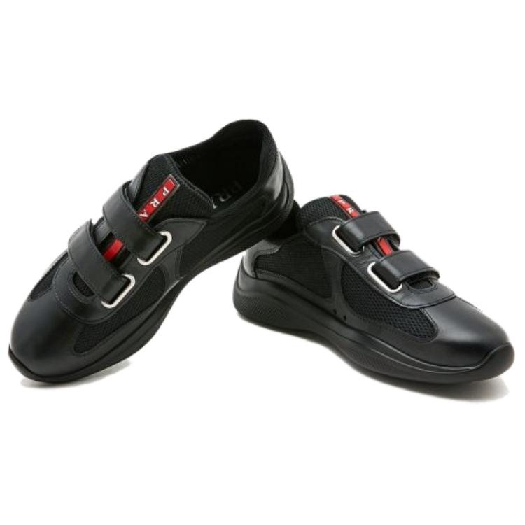 Purchase (W) 普拉达运动黑色皮革运动鞋 1E796I_6GW_F0002