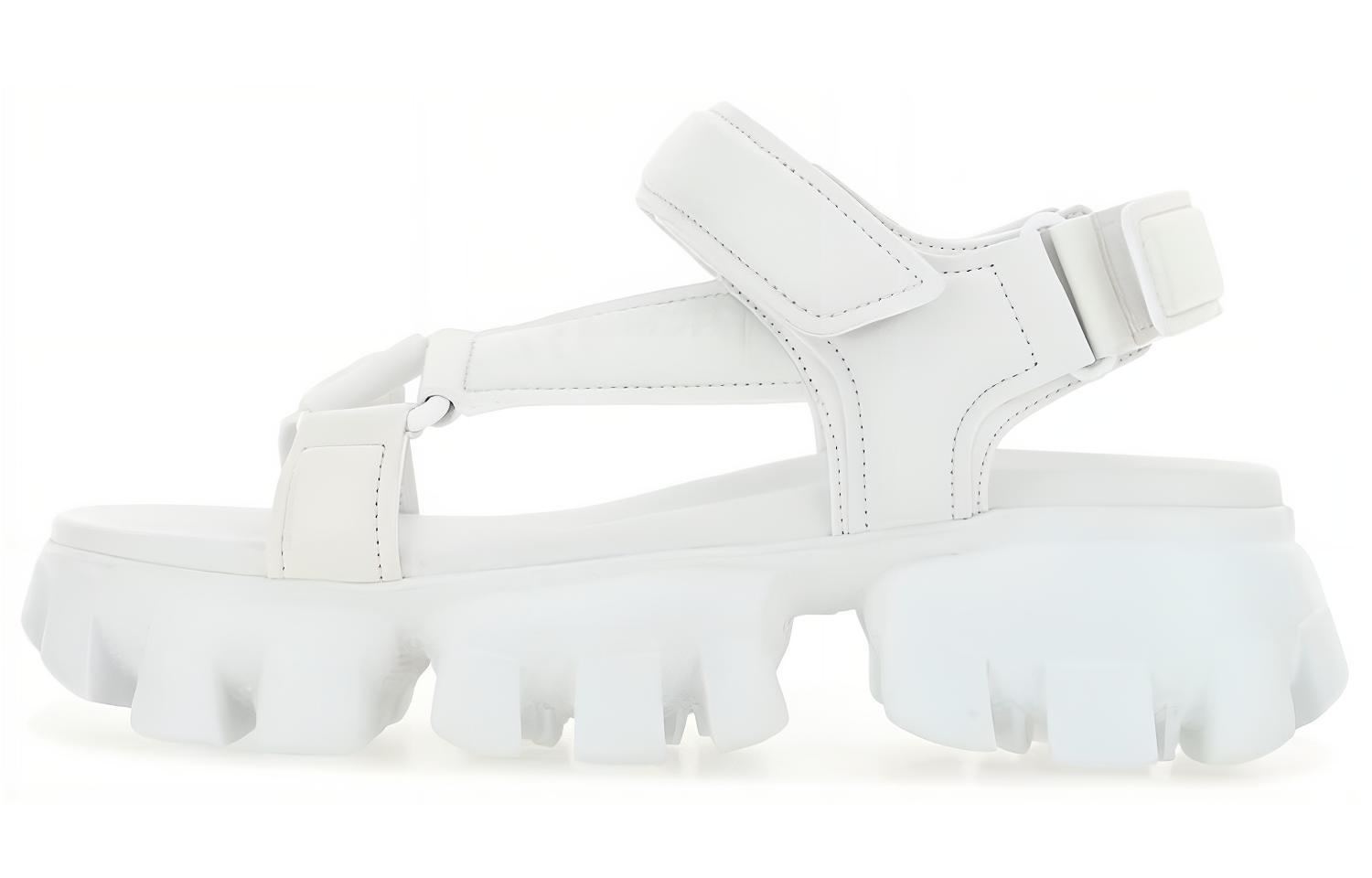 (Women) Prada Sporty Leather Chunky-Toe Sandals 'White' 1X832M_038_F0009_F_050
