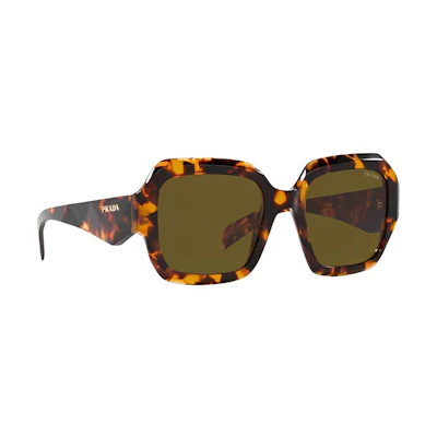 (Women) PRADA Square Sunglasses Brown with Logo Embellished Temple Design PR28ZS14L09Z