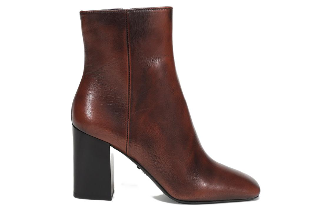 (W) Prada Leather Square Toe Ankle Pumps 'Brown' 圖 2