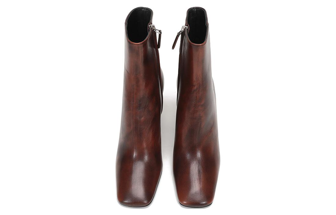 (W) Prada Leather Square Toe Ankle Pumps 'Brown' 圖 4