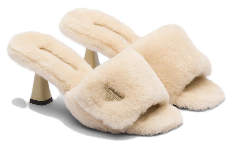 (W) Prada Square Toe High Heel Slide Sandals 'Beige' 圖 2