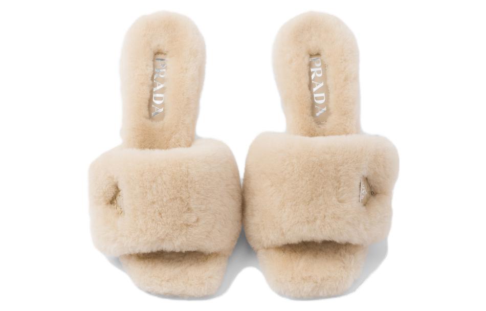 (W) Prada Square Toe High Heel Slide Sandals 'Beige' 圖 3