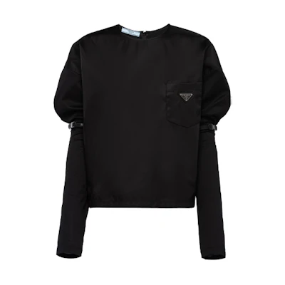 (Women) PRADA SS21 Black Knit Long Sleeve UV Protection Shirt. 134620-1XBH-F0002-S-202
