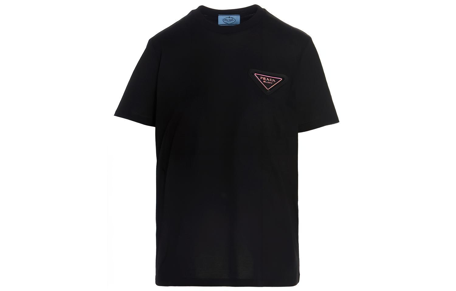 Order (W) PRADA SS21 經典三角形標誌黑色T恤 358381-X58-F0002-S-161
