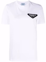 (Women) PRADA SS21 Logo Inverted Triangle Short Sleeve T-Shirt White 35838-1X58-F0009-S-161 (Women) PRADA SS21 Logo Inverted Triangle Short Sleeve T-Shirt White 35838-1X58-F0009-S-161
