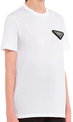 (W) PRADA SS21 Logo Segitiga Terbalik Baju-T Lengan Pendek Putih 35838-1X58-F0009-S-161 Shop (W) PRADA SS21 Logo Segitiga Terbalik Baju-T Lengan Pendek Putih 35838-1X58-F0009-S-161