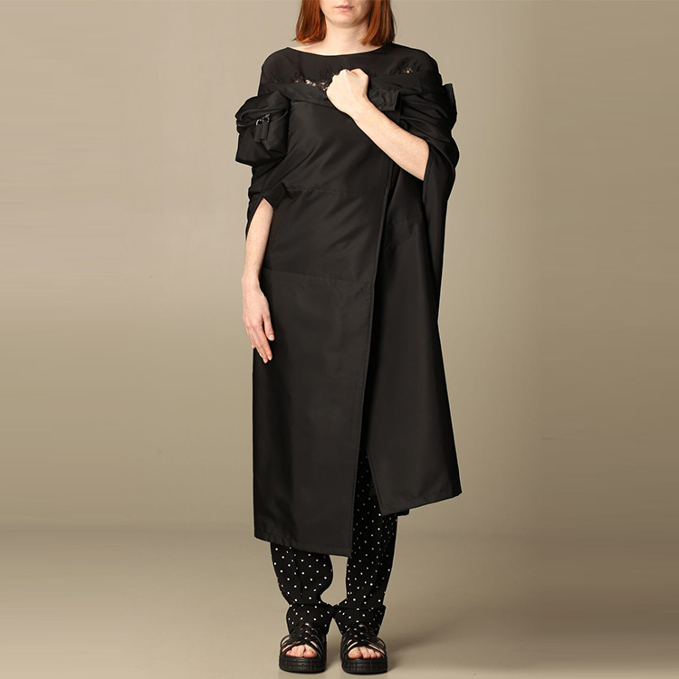 (Women) PRADA SS21 Nylon Gabardine Asymmetric Cape Black 29Y939-1WQ8-F0002 圖 4