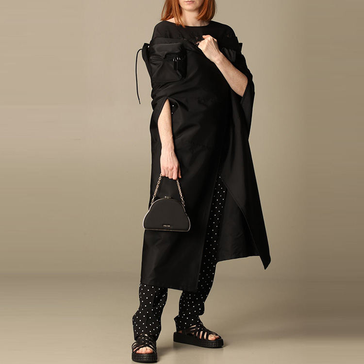 (Women) PRADA SS21 Nylon Gabardine Asymmetric Cape Black 29Y939-1WQ8-F0002 圖 6