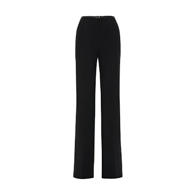 (Women) PRADA SS21 Slim Straight Fit Belted Black Casual Pants Women P292DHS2111RW9-F0002