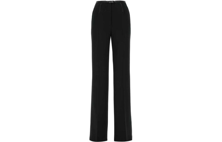 Order (Women) PRADA SS21 Slim Straight Fit Belted Black Casual Pants Women P292DHS2111RW9-F0002