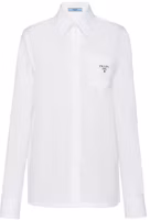 Order (W) PRADA SS21 Kemeja Lengan Panjang Putih Loose Fit Logo Pocket Sunscreen. P408FN-1ZJQ-F0009-S-211