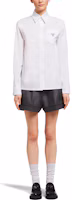Lookbook (W) PRADA SS21 Kemeja Lengan Panjang Putih Loose Fit Logo Pocket Sunscreen. P408FN-1ZJQ-F0009-S-211