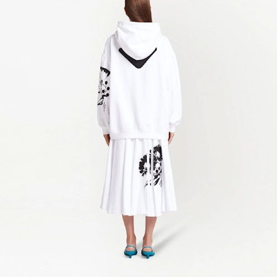 (W) 普拉达 SS21 白色印花抽绳长袖连帽衫 134621-1YTP-F0964 Shop (W) 普拉达 SS21 白色印花抽绳长袖连帽衫 134621-1YTP-F0964