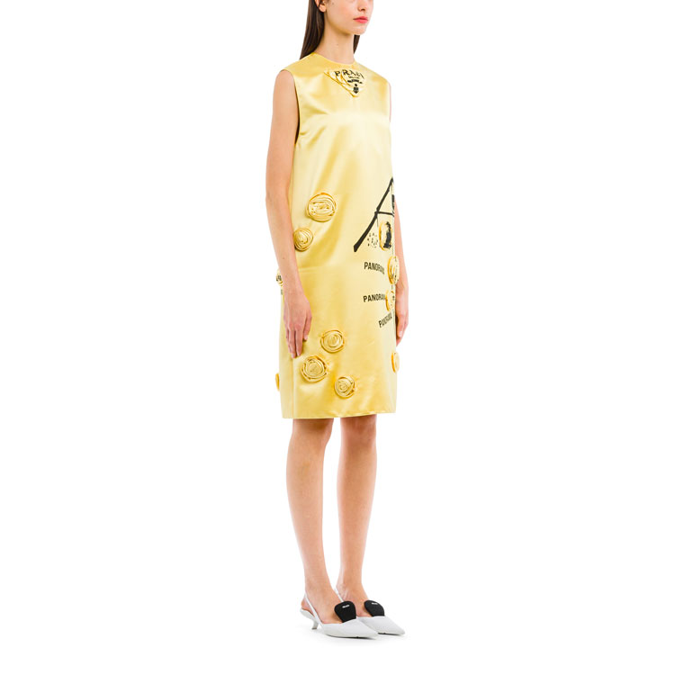 Purchase (W) 普拉达SS21黄刺绣公主花卉连衣裙女款 P3D89R-1YRE-F0YXI-S-211