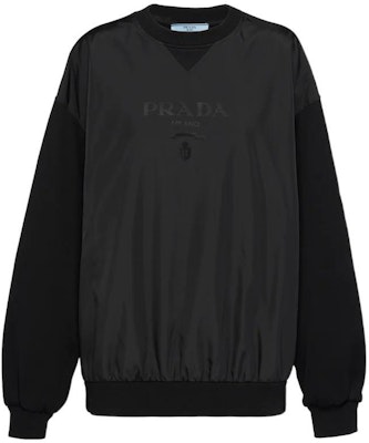 (W) PRADA SS22 Sudadera Negra de Cuello Redondo Holgada Manga Larga Casual. 134655-11ES-F0002-S-222 Order (W) PRADA SS22 Sudadera Negra de Cuello Redondo Holgada Manga Larga Casual. 134655-11ES-F0002-S-222