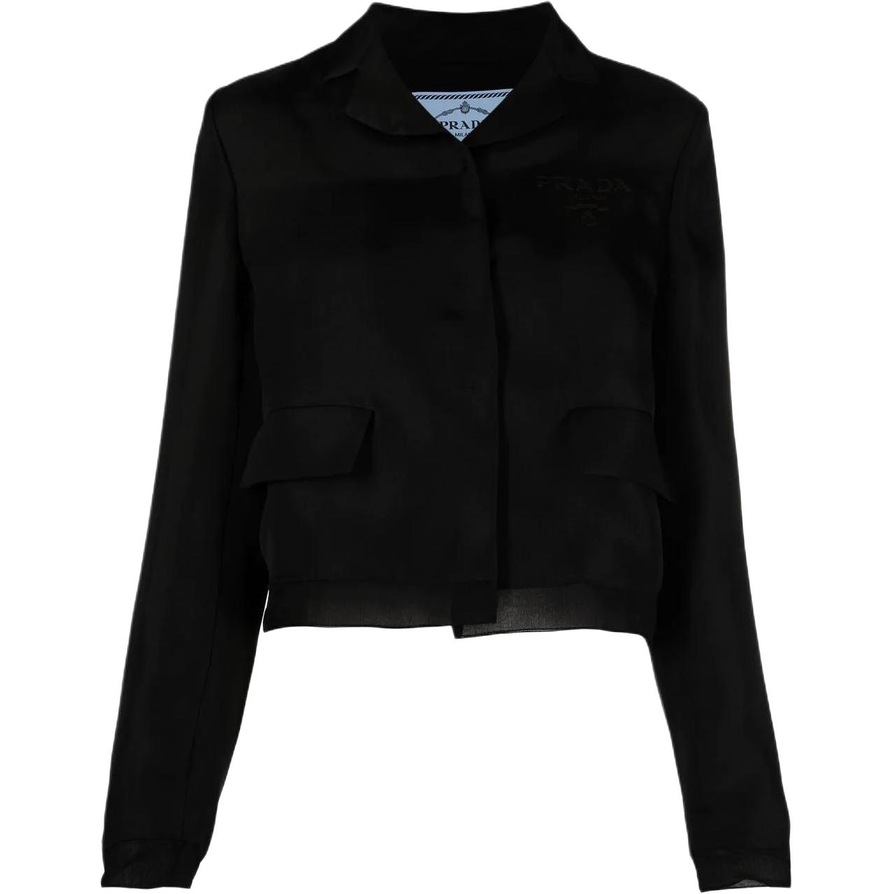 (Women) PRADA SS22  Black Logo Print Casual Long Sleeve Jacket P589M-RS22-211PB-F-002