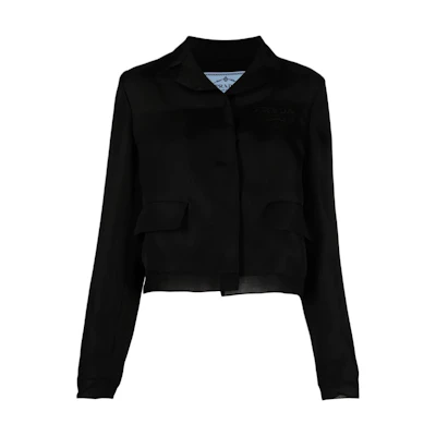 (Women) PRADA SS22 Black Logo Print Casual Long Sleeve Jacket P589M-RS22-211PB-F-002